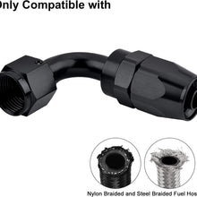 EVIL ENERGY 6AN Straight Swivel Hose End Fitting for Braided Fuel Line Aluminum Black 2PCS