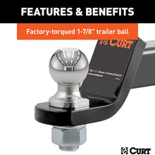 CURT 45034 Trailer Hitch Mount with 1-7/8-Inch Ball & Pin, Fits 2-Inch Receiver, 7,500 lbs, 2-In Drop