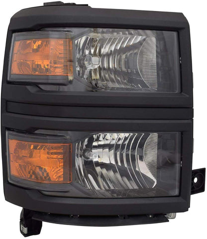 Replacement Passenger Side Headlight Fits Chevy Silverado 1500: LS Without Factory Projector Headlights With Factory Halogen Headlights