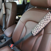 YR 2 Packs Soft Comfort Car Seat Belt Pads Cover, Universal Car Seat Belt Shoulder Pads Strap Covers for Adults, Car Seat Belt Cushions, Leopard