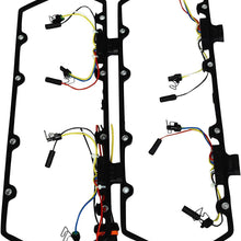 yjracing Valve Cover Gaskets + Injector Glow Plug Harnesses + 8 Glow Plugs Kit Fits for 7.3L Powerstroke Diesel 1994-1997 F4TZ-9D930-K F4TZ-6584-A 615-202