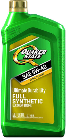 Quaker State 550049984-6PK Ultimate Durability European Full Synthetic 5W-40 Motor Oil (SN/CF A3/B4 229.5 502 00/505 00 LL-01 Porsche), 1 Quart, 6 Pack