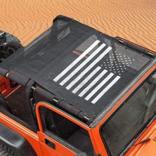 TOAPCAYR TJ Mesh Bikini Top Sunshade UV Protection Soft Top for 1997-2006 Jeep Wrangler TJ and 1987-1999 YJ in Black & White US Flag