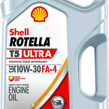 Shell Rotella 550046254-3PK T5 Ultra Synthetic Blend 10W-30 Diesel Engine Oil (FA-4), 1 Gallon, 3 Pack