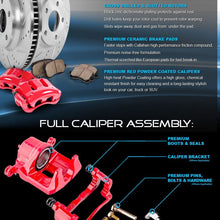 Callahan CCK11984 [2] FRONT Performance Grade Red Powder Coated Semi-Loaded Caliper Assembly Pair Set