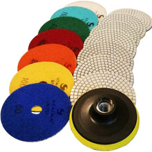 Diamond Polishing Pads 4 inch Wet/Dry 8 Piece Set Granite Stone Concrete Marble