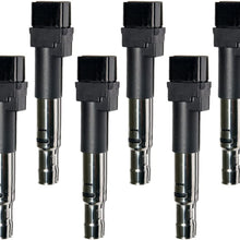 MAS Set of 6 Ignition Coils Compatible with Audi Porsche TT Cayenne Passat Volkswagen V6 3.2L 3.6L C1466 UF531