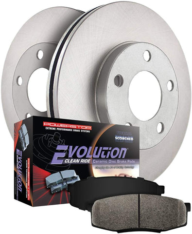 Power Stop Autospeciality KOE7355 Front Kit-Stock Rotors and Ceramic Brake Pads