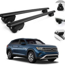 OMAC Automotive Exterior Accessories Roof Rack Crossbars | Aluminum Black Roof Top Cargo Racks | Luggage Ski Kayak Bike Carriers Set 2 Pcs | Fits Volkswagen Atlas Cross Sport 2020-2021