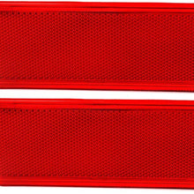 2 PCS Interior Door Trim Panel Red Premium Rear Door Entry Light Reflector Panels For 1999-2007 F250 F350 F450 F550 Ford Super Duty / 2000-2005 Excursion
