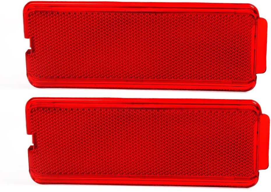 2 PCS Interior Door Trim Panel Red Premium Rear Door Entry Light Reflector Panels For 1999-2007 F250 F350 F450 F550 Ford Super Duty / 2000-2005 Excursion