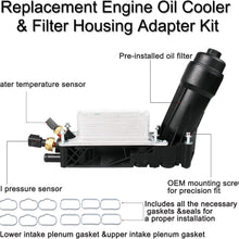 5184294AE Engine Oil Cooler and Oil Filter Housing Adapter Assembly with Gaskets Sensor-Compatible with 2011-2013 3.6L V6 Chrysler 200 300, Dodge Journey, Avenger, Durango, Cherokee, Wrangler, Ram