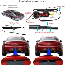 Backup Camera for Car HD 12 LED Wide View Angle 2-in-1 Universal Rear View Reverse Camera 2 Installation Options Removable Guildlines 12V only