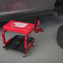Torin TR6300 Red Rolling Creeper Garage/Shop Seat: Padded Mechanic Stool with Tool Tray