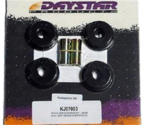 Daystar, Jeep XJ Cherokee and MJ Comanche Polyurethane Control Arm Bushings with thrust washers and steel tubes, fits 1984 to 2001 XJ and 1986 to 1992 MJ 2/4WD, KJ03002BK, Made in America