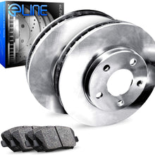 For 2008-2013 Nissan Rogue Rear eLine Plain Brake Rotors Kit + Ceramic Brake Pads