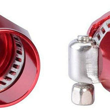 Two (2) Fuel Hose Line End Cover Clamp Adapter Fitting Connectors AN6#Red EMUSA