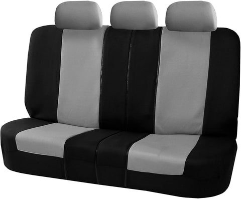 TLH Multifunctional Flat Cloth Seat Covers Rear Set, Airbag Compatible, Gray Color-Universal Fit for Cars, Auto, Trucks, SUV