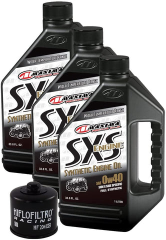 MaximaHiflofiltro SXSSEOCK007 SXS Full Synthetic Side x Side Engine Oil Change Kit for Yamaha Rhino 700, 3 L