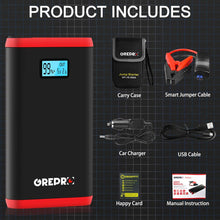 Jump Starter (Up to 4.5L Gas,2.5L Diesel Engines) Car Battery Jump Starter and Auto Battery Booster for 12V Vehicle and Emergency Jump Start Battery Pack with USB Port and LED Flashlight - Red