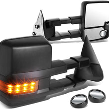 Replacement for Avalanche/Tahoe Chrome Telescoping Manual Extendable Amber Signal Towing Side+Corner Blind Spot Mirror