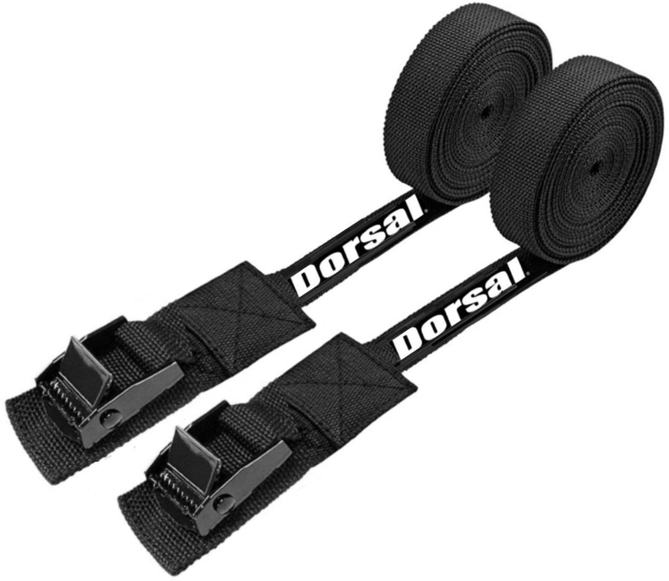 DORSAL - Surfboard Kayak SUP Surf Roof Rack Tie Down Straps 15 FT (2) Black