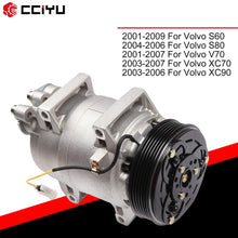 cciyu AC Compressor with Clutches Set for Volvo S60 2001-2009 Replacement fit for CO 11044JC Auto Repair Compressors Assembly