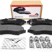 Beefed Up Brakes Heavy Duty Front Ceramic Brake Pad Kit w/Hardware and grease Compatible with 2007-2018 Jeep Wrangler JK/JKU