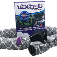 The Noggle - Making The Backseat Cool Again - Vehicle Air Conditioning System to Keep Your Kids Cool and Comfortable When Traveling in The Car - Works with Most Vehicles - 6ft, Grey Quatrefoil