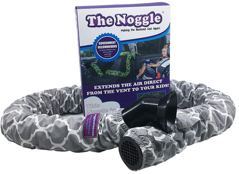 The Noggle - Making The Backseat Cool Again - Vehicle Air Conditioning System to Keep Your Kids Cool and Comfortable When Traveling in The Car - Works with Most Vehicles - 6ft, Grey Quatrefoil