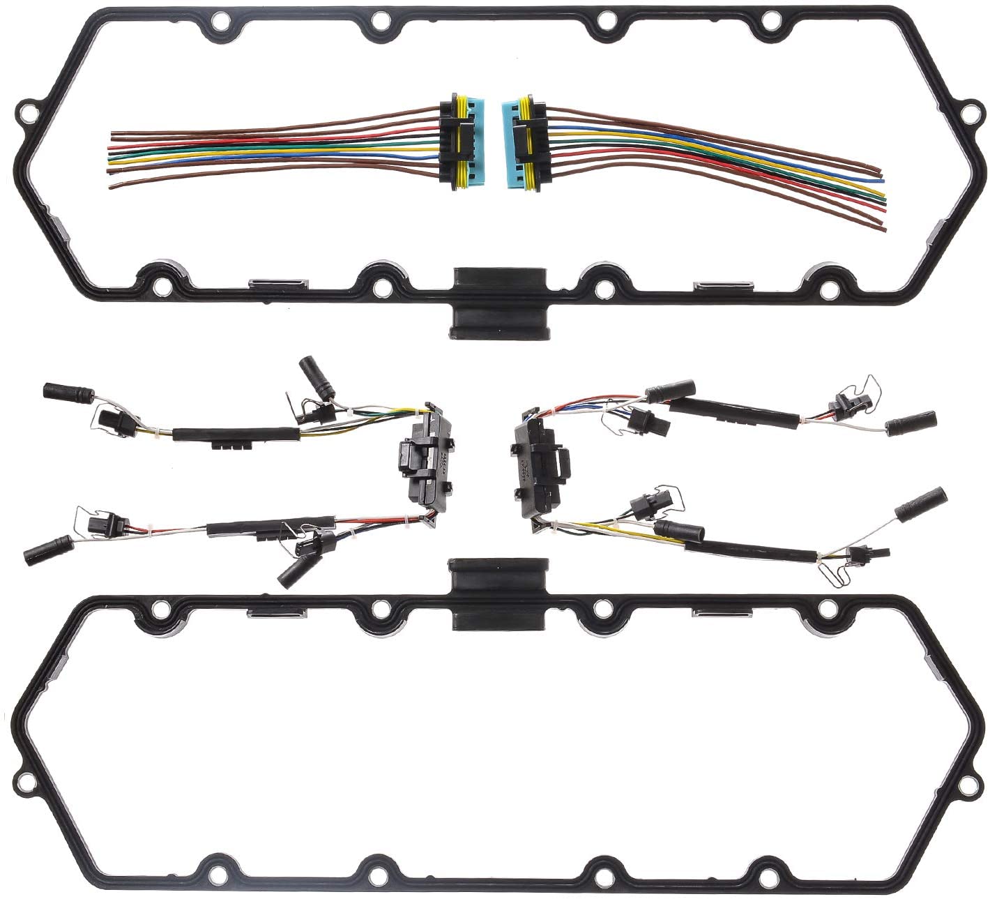 YAZHE-AUTOPARTS 7.3l Powerstroke valve cover gasket Split (left&right) for Diesel Ford Truck with 2.0 high temperature resistance two pcs Harness