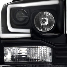 For 2005-2007 Ford Pickup F250 F350 F450 Superduty Black LED Tube Projector Headlights Left+Right Pair
