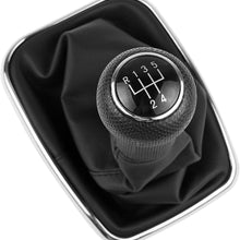 ONEVER 5 Speed Car Gear Shift Knob Gaitor Boot with PU Leather Dustproof Cover Compatible with VW Golf Bora Jetta GTi MK4, Black