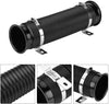 Qiilu Air Intake Tube Cleaner Hose 3inch Universal Cold Air Intake Inlet Pipe Kit Black Flexible Air Duct Hose