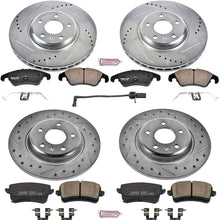 Power Stop K5754 Front and Rear Z23 Carbon Fiber Brake Pads with Drilled & Slotted Brake Rotors Kit