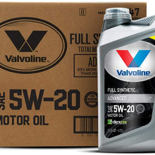 Valvoline Advanced Full Synthetic SAE 5W-20 Motor Oil 5 QT, Case of 3