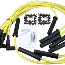 Dragon Fire Retro Race Series Transparent Yellow Spark Plug Wire Set Compatible Replacement For 1973-1981 Buick and Pontiac 265 301 350 389 400 421 428 455 V8 Oem Fit PWJ122-YR
