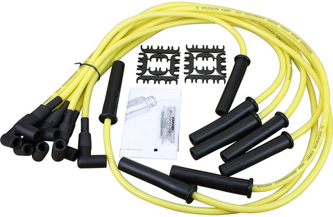 Dragon Fire Retro Race Series Transparent Yellow Spark Plug Wire Set Compatible Replacement For 1973-1981 Buick and Pontiac 265 301 350 389 400 421 428 455 V8 Oem Fit PWJ122-YR