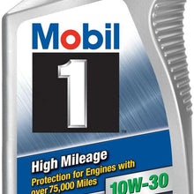 Mobil 1 (103535-6PK High Mileage 10W-30 Motor Oil, 1 Quart, (Pack of 6)