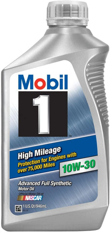 Mobil 1 (103535-6PK High Mileage 10W-30 Motor Oil, 1 Quart, (Pack of 6)