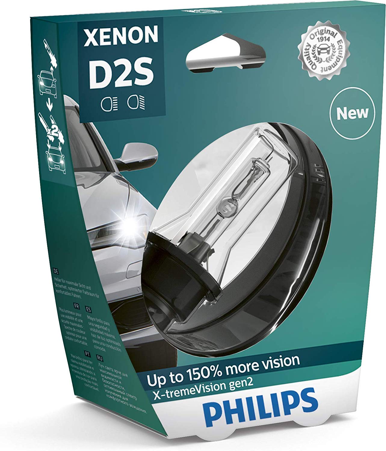 PHILIPS Xenon X-TremeVision Gen2 +150% D2S HID Xenon Bulb 85122XV2S1