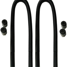 SUPERFASTRACING Black 44" Chrome Stainless Steel Flexible Universal Heater Hose Kit w/Polished Cap