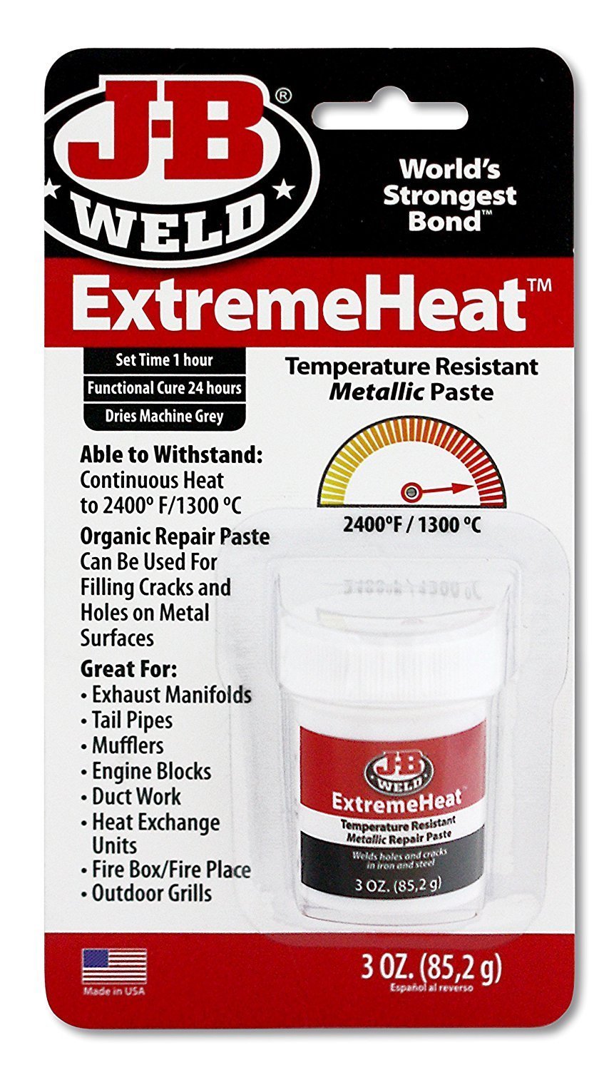 J-B Weld 37901 6 Pack 3 oz. Extreme Heat Temperature Resistant Metallic Paste