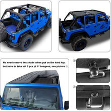 Shadeidea Jeep Wrangler Sun Shade JK Unlimited 4-Door Front & Rear-Black Mesh Screen Sunshade JKU 4D 2007-2018 Top Cover UV Blocker with Grab Bag-10 Years Warranty
