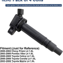 Ignition Coil Pack Set of 4 Replacement for Toyota Corolla Celica GT Matrix Mitsubishi Pontiac Vibe Lancer Coils Replaces 9091902239 C1249 UF247-L4 1.8L