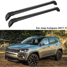 MotorFansClub Top Roof Rack Cross Bar, Luggage Rack Cargo Rail Fit for Compatible with Jeep Compass 2017 2018 2019 Aluminum Black