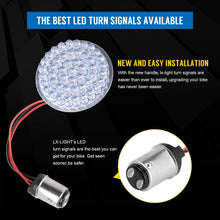 LX-LIGHT Pair 2'' Bullet Style Rear Brake Light LED Turn Signal Kit with 1157 Base for Honda Yamaha Motorcycles