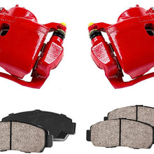 Callahan CCK11928 [2] FRONT Performance Loaded Powder Coated Red Caliper Assembly + Quiet Low Dust Ceramic Brake Pads