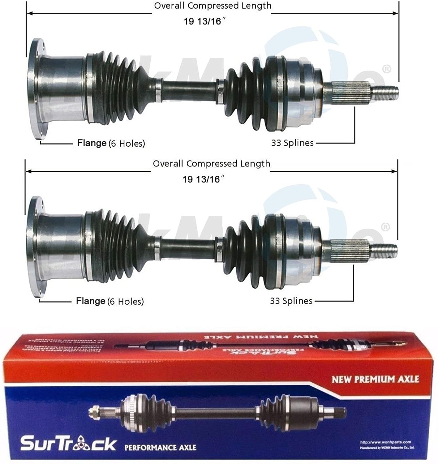 SurTrack Pair Set of 2 Front CV Axle Shafts For Lincoln Navigator Ford F-150 4WD