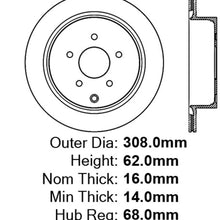StopTech 127.42078R Sport Drilled/Slotted Brake Rotor (Rear Right), 1 Pack